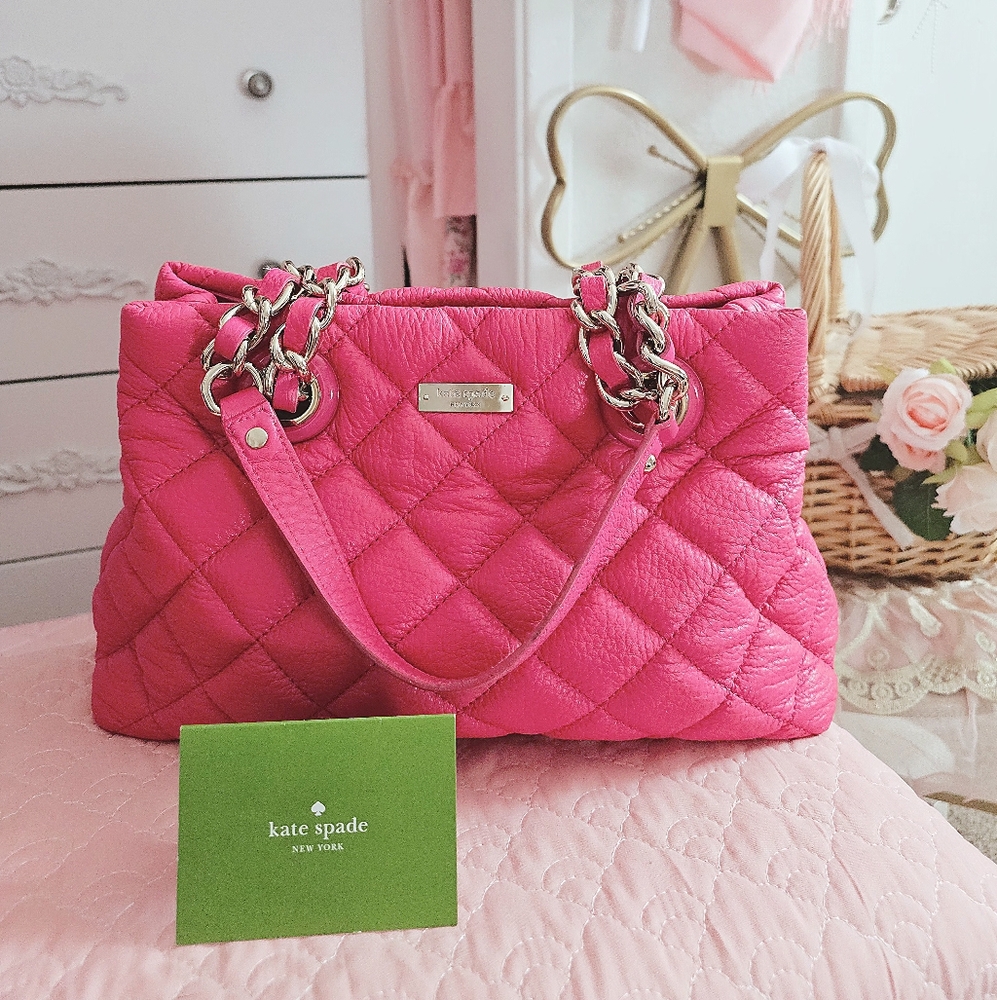 Kate Spade Barbie Hot Pink Leather Quilted Women's Bag